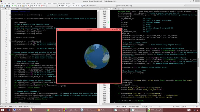 Senior Kyle Brownell uses C++ code to model 3-D renderngs of the Earth's rotations.
